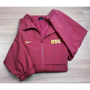 Vintage Nike NCAA USC Trojan's Men's Track Jacket Size Large Full Zip Mesh Lined